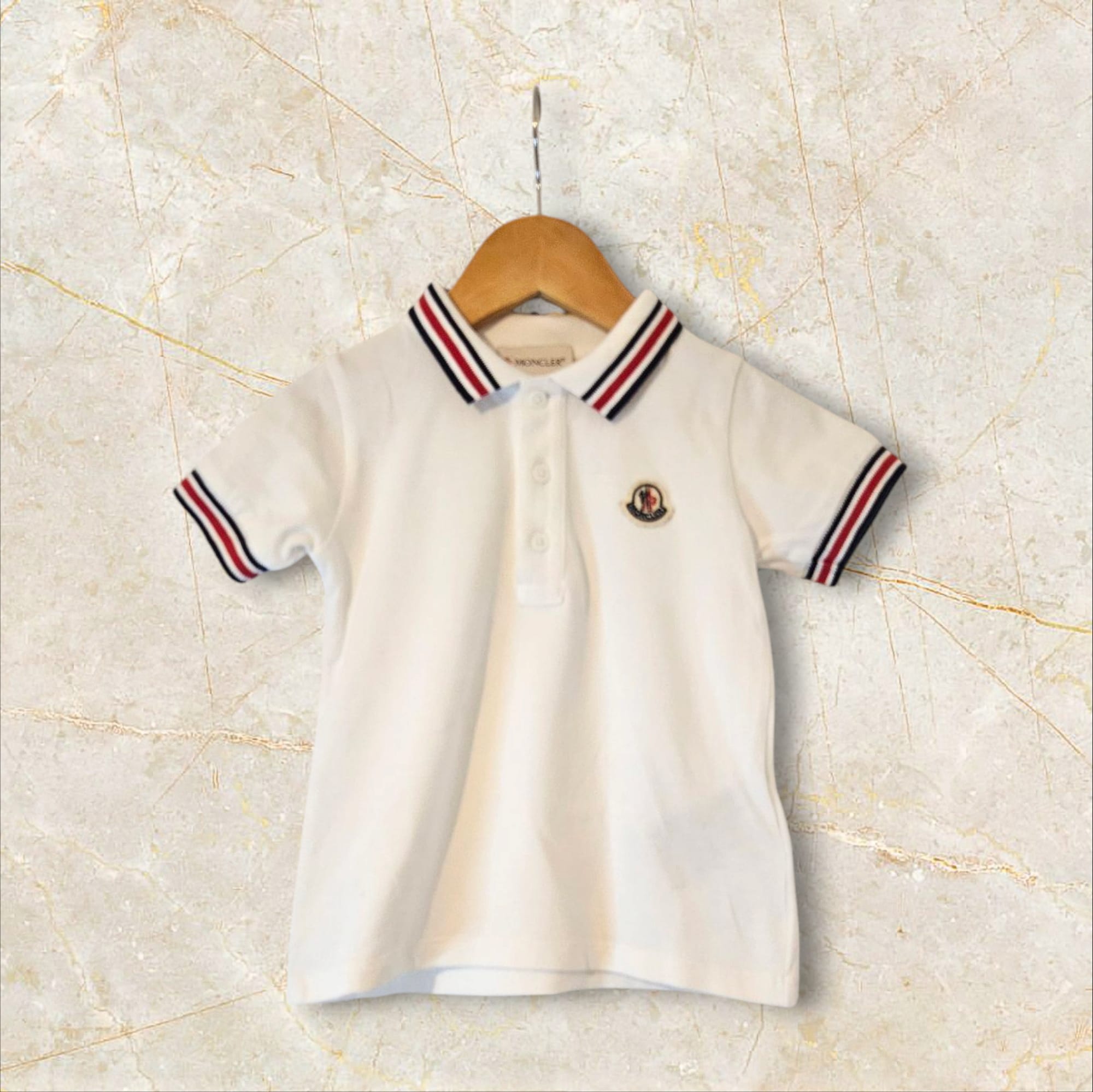 White Moncler Polo Shirt Age 18-24months